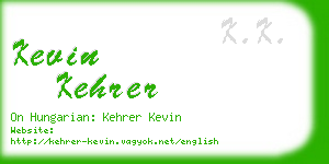 kevin kehrer business card